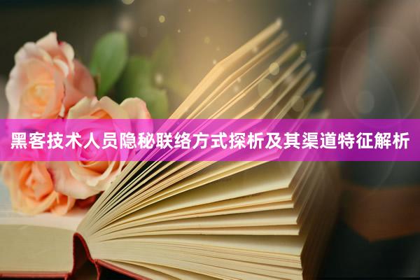 黑客技术人员隐秘联络方式探析及其渠道特征解析