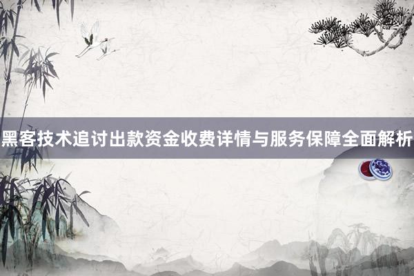 黑客技术追讨出款资金收费详情与服务保障全面解析